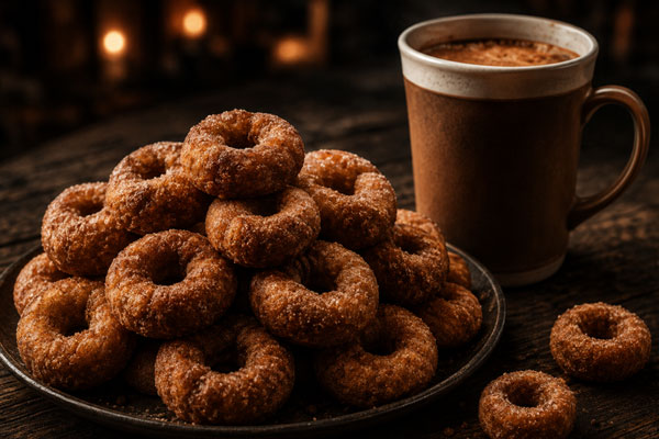 Mini donuts and hot seasonal drinks